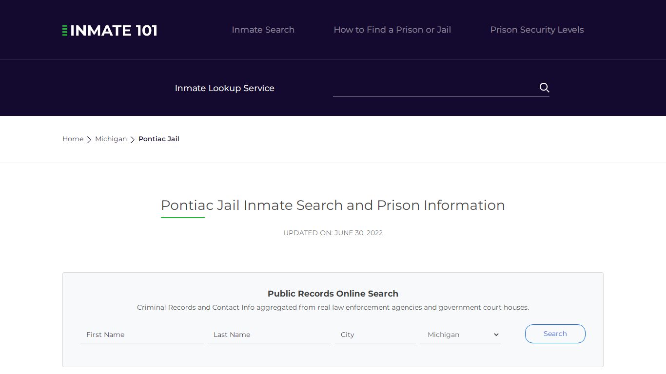 Pontiac Jail Inmate Search and Prison Information